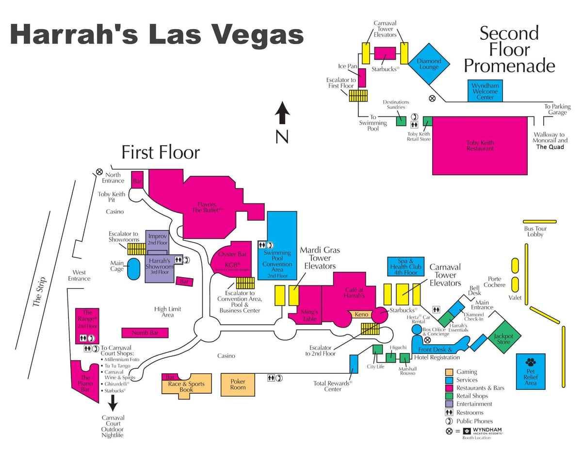 map of Harrah's Las Vegas